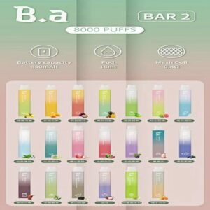 BA BAR2二代拋棄式8000口電子煙